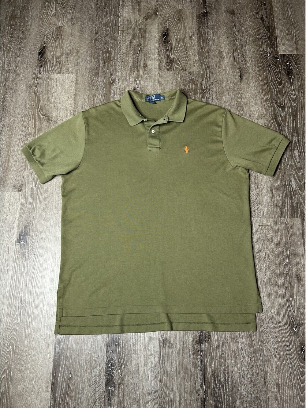 Polo Ralph Lauren Mens XL Olive Green Pique Polo Shirt